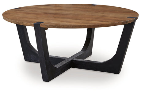 Hanneforth Brown/Black Coffee Table and 2 End Tables from Ashley - Luna Furniture