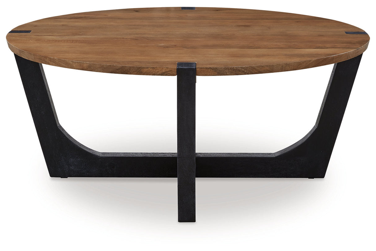 Hanneforth Brown/Black Coffee Table and 2 End Tables from Ashley - Luna Furniture