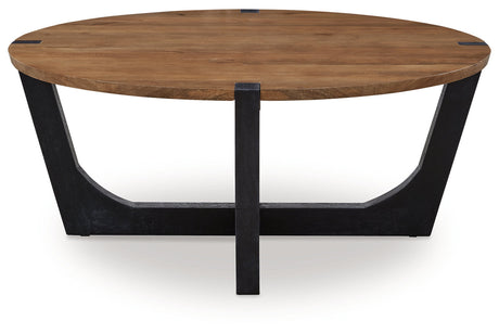 Hanneforth Brown/Black Coffee Table and 2 End Tables from Ashley - Luna Furniture