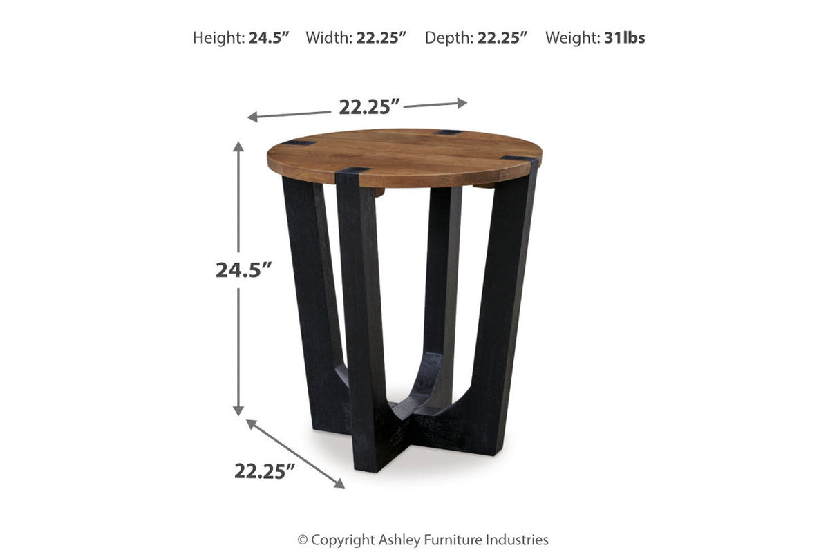 Hanneforth Brown/Black Coffee Table and 2 End Tables from Ashley - Luna Furniture