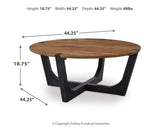 Hanneforth Coffee Table with 1 End Table in Brown/Black from Ashley Furniture - Luna Furniture