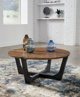 Hanneforth Coffee Table with 1 End Table in Brown/Black from Ashley Furniture - Luna Furniture