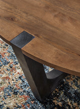 Hanneforth Coffee Table with 1 End Table in Brown/Black from Ashley Furniture - Luna Furniture