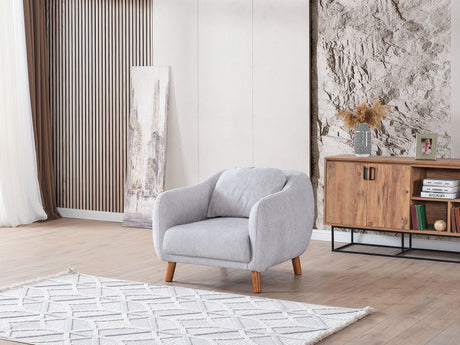 Happy 4-pieces (2 Sofa & 2 Chair) Livingroom Set in Grey from Furnia - Luna Furniture