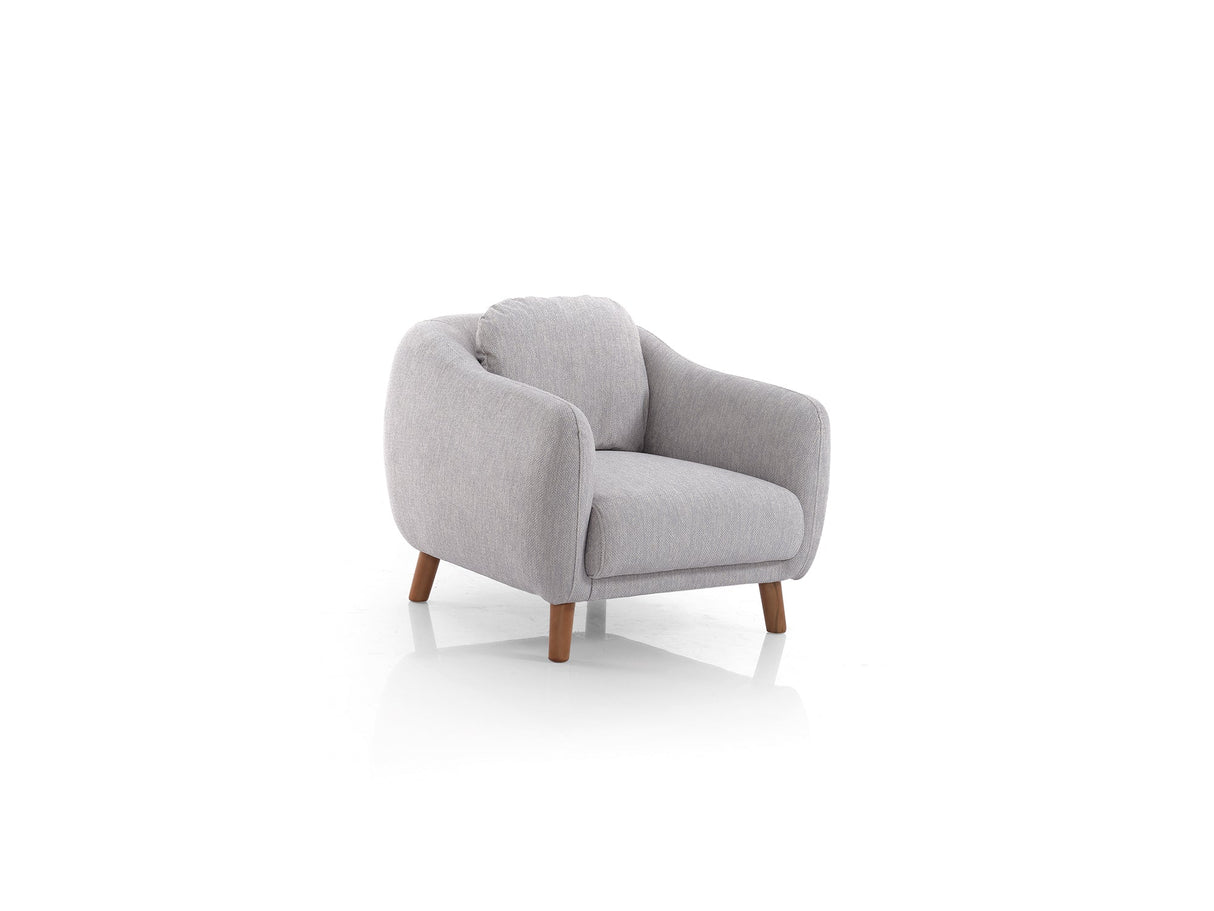 Happy 4-pieces (2 Sofa & 2 Chair) Livingroom Set in Grey from Furnia - Luna Furniture