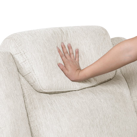 Harriette Beige/Brown Double Reclining Loveseat with Center Console from Homelegance - Luna Furniture