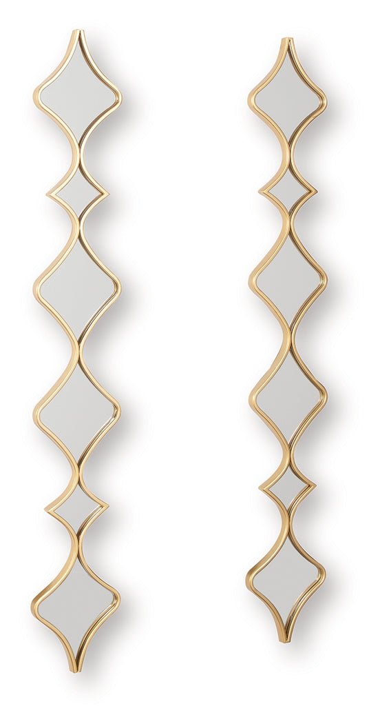 Harriswood Gold Finish Accent Mirror Set (Set of 2) from Ashley - Luna Furniture
