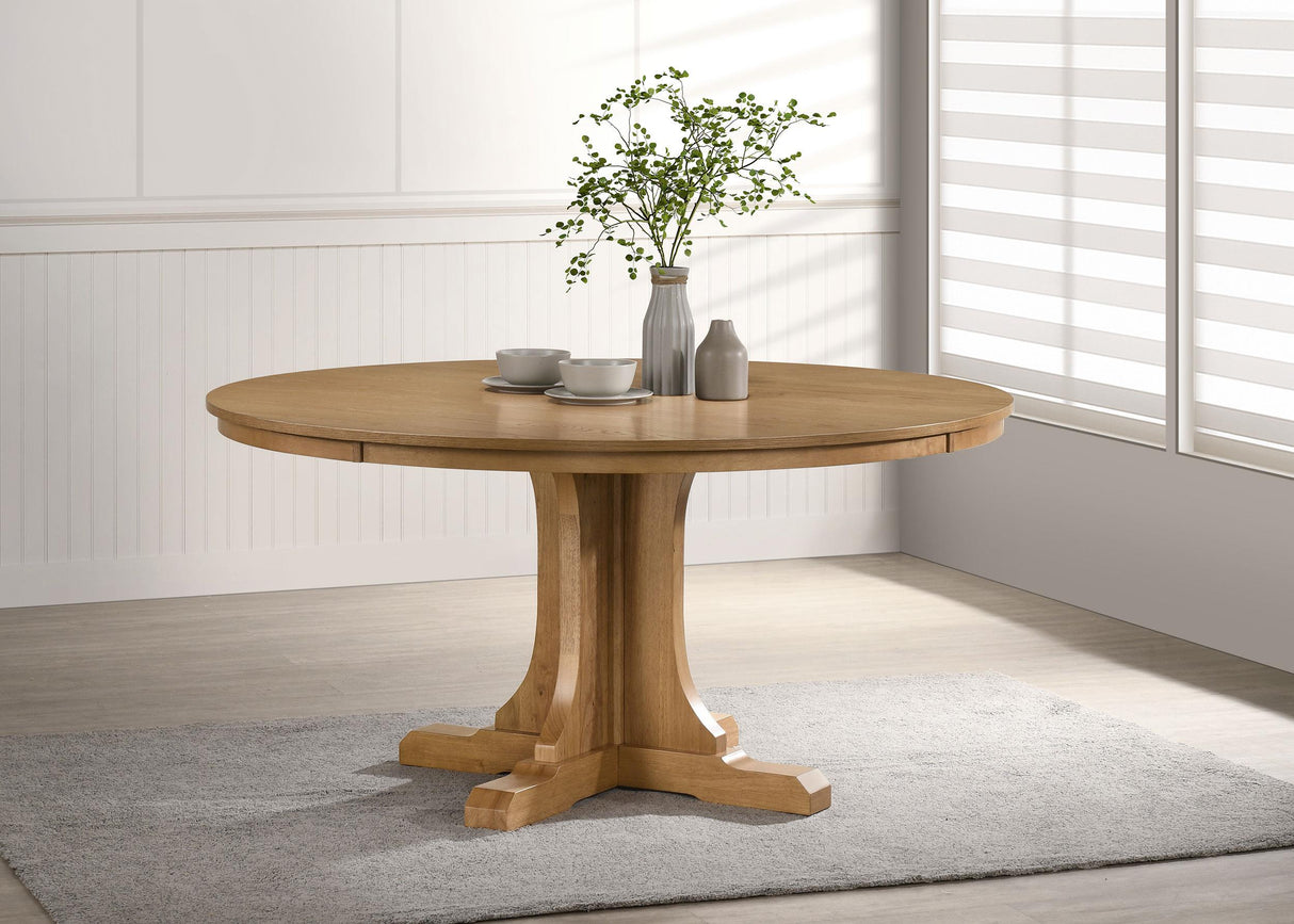 Hartville Natural Light Brown 60-inch Round Dining Table from Coaster - Luna Furniture