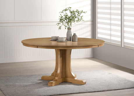 Hartville Natural Light Brown 60-inch Round Dining Table from Coaster - Luna Furniture