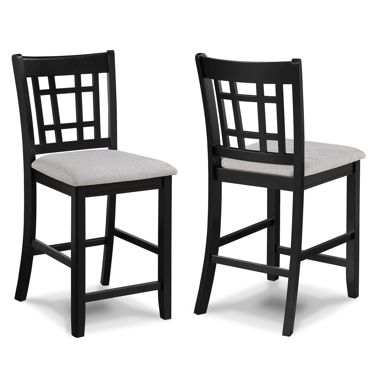 Hartwell Contr Ht Chair Light Grey, Set of 2 - Luna Furniture