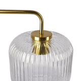 Haven Clear Glass Table Lamp, Gold Brush Metal and Marble Base, Button Control from Midinmod - Luna Furniture