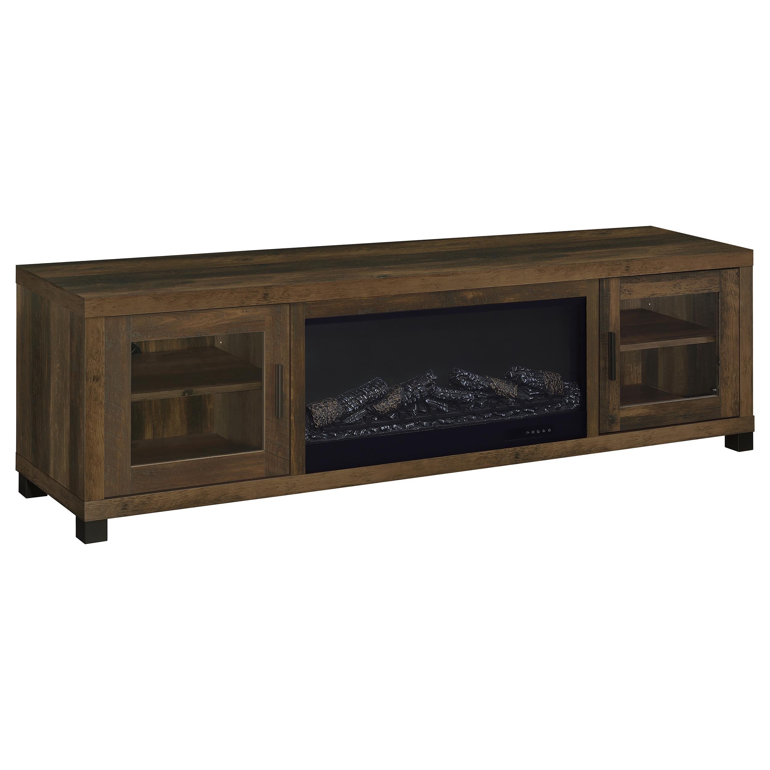その他 Fab Channel the Millennium Tree CF Coaster Havering Dark Pine 71-inch TV Stand Fireplace Media