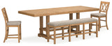Havonplane Counter Height Dining Table and 2 Barstools and Bench in Brown from Ashley - Luna Furniture