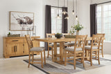 Havonplane Counter Height Dining Table and 6 Barstools in Brown from Ashley - Luna Furniture