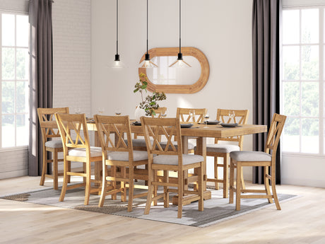 Havonplane Counter Height Dining Table and 8 Barstools in Brown from Ashley - Luna Furniture