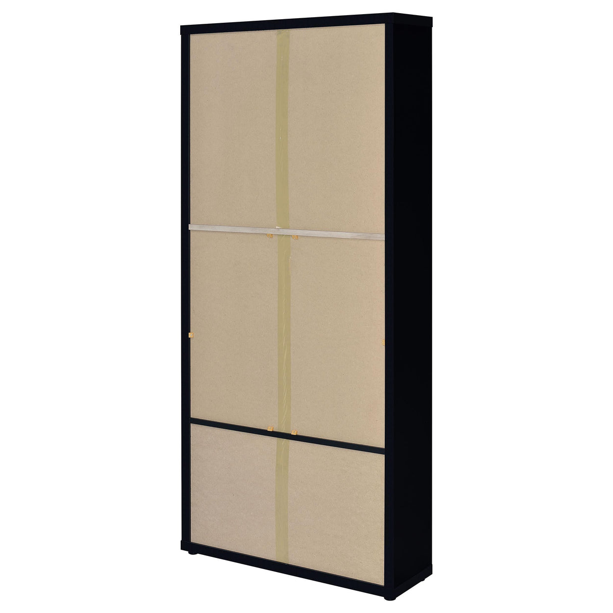 Hawthorne Black 4-Shelf Glass Door Tall Cabinet with Drawers from Coaster - Luna Furniture