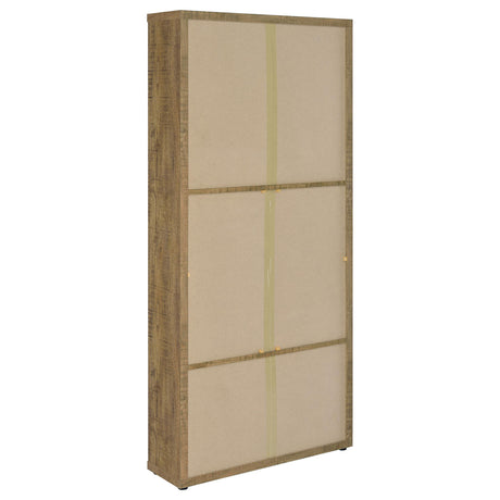 Hawthorne Mango 4-Shelf Glass Door Tall Cabinet with Drawers from Coaster - Luna Furniture
