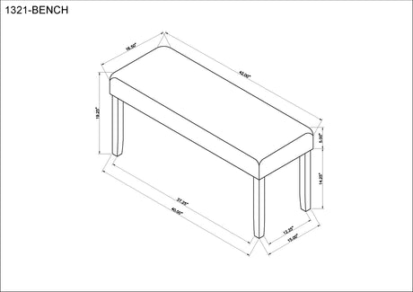 Hazel Light Gray Bench from Crown Mark - Luna Furniture
