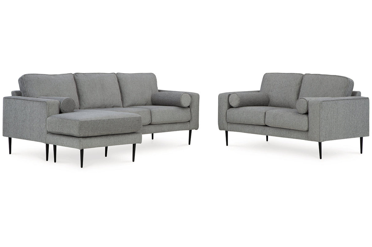 Hazela Charcoal Sofa Chaise and Loveseat from Ashley Furniture - Luna Furniture