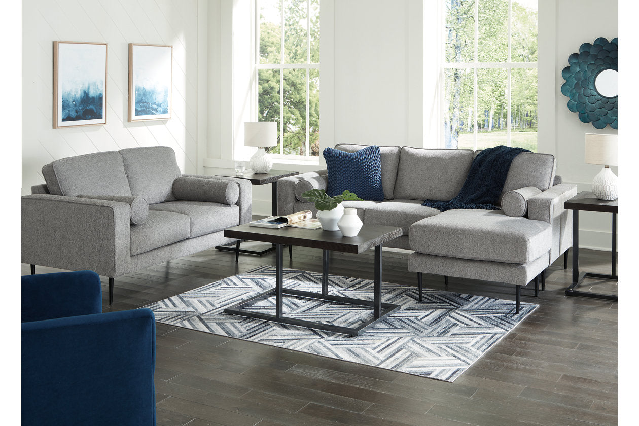 Hazela Charcoal Sofa Chaise and Loveseat – Luna Furniture