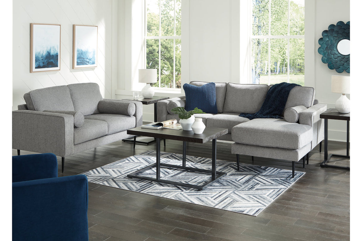 Hazela Charcoal Sofa Chaise and Loveseat from Ashley Furniture - Luna Furniture
