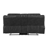 Hazen Black Double Reclining Loveseat with Center Console from Homelegance - Luna Furniture