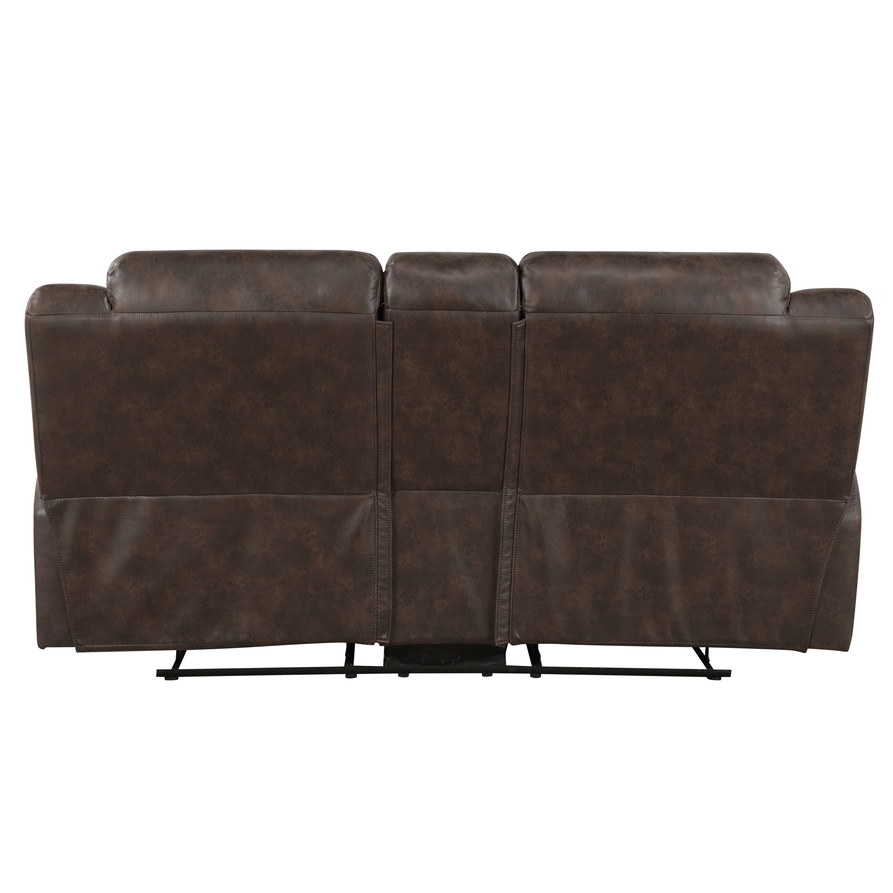 Hazen Dark Brown Double Reclining Loveseat with Center Console