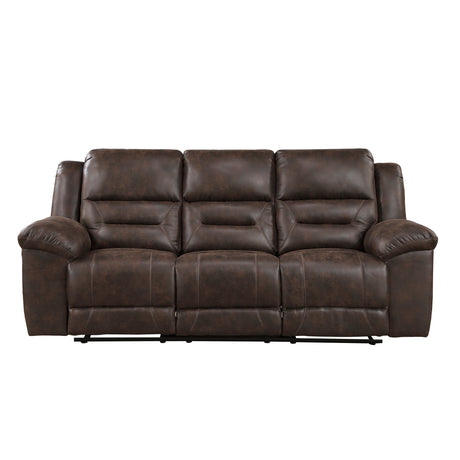 Hazen Dark Brown Double Reclining Sofa from Homelegance - Luna Furniture