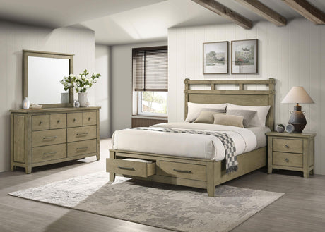 Hazlewood Vineyard Oak 4-Piece Eastern King Storage Bedroom Set from Coaster - Luna Furniture