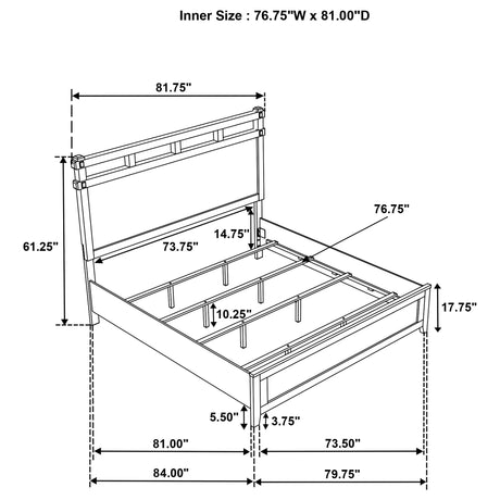 Hazlewood Vineyard Oak 59-inch Eastern King Panel Bed from Coaster - Luna Furniture