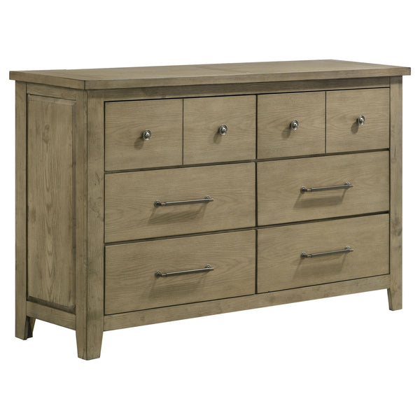 Hazlewood Vineyard Oak 6-Drawer Bedroom Dresser