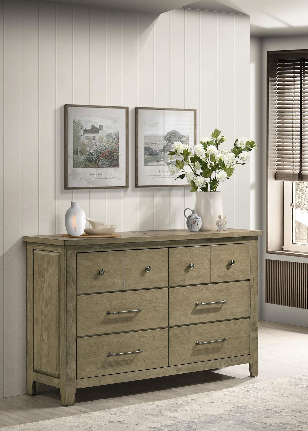 Hazlewood Vineyard Oak 6-Drawer Bedroom Dresser from Coaster - Luna Furniture