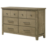 Hazlewood Vineyard Oak 6-Drawer Bedroom Dresser from Coaster - Luna Furniture