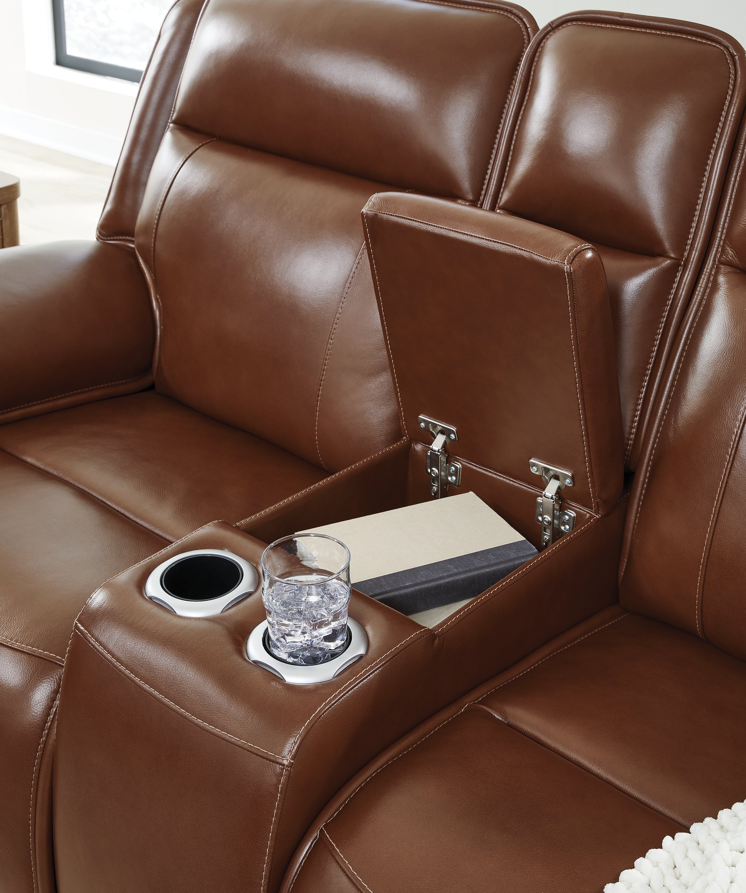 Ashley Healy Pier Chocolate Power Reclining Sofa and Loveseat