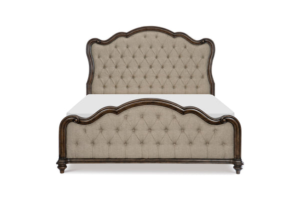 Heath Court Brown Oak Queen Panel Bed