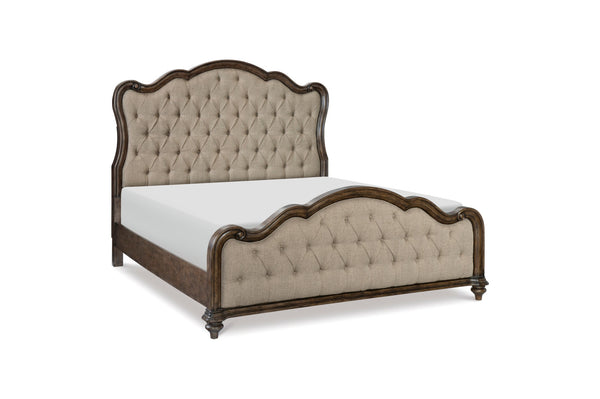Heath Court Brown Oak King Panel Bed