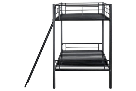 Hector Black Twin/Twin Metal Bunkbed from Furniture of America - Luna Furniture