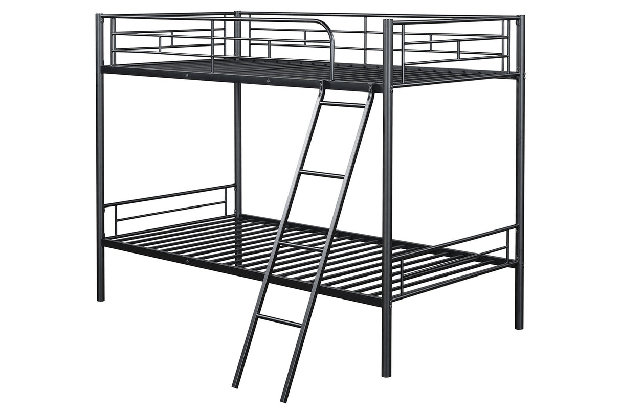 Hector Black Twin/Twin Metal Bunkbed from Furniture of America - Luna Furniture