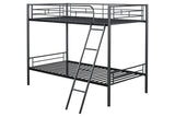 Hector Black Twin/Twin Metal Bunkbed from Furniture of America - Luna Furniture