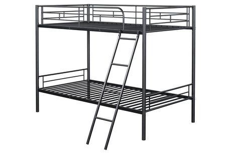 Hector Black Twin/Twin Metal Bunkbed from Furniture of America - Luna Furniture