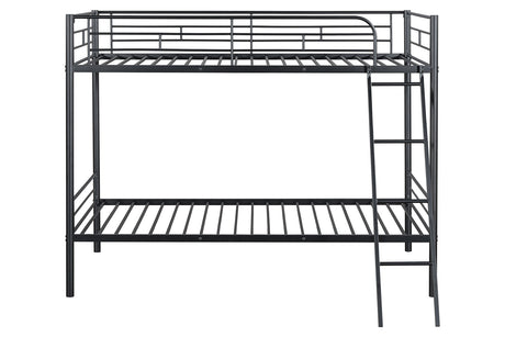 Hector Black Twin/Twin Metal Bunkbed from Furniture of America - Luna Furniture