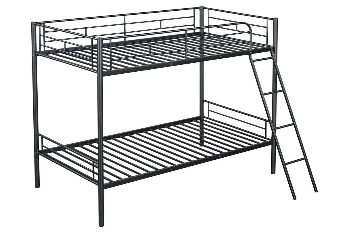 Hector Black Twin/Twin Metal Bunkbed from Furniture of America - Luna Furniture