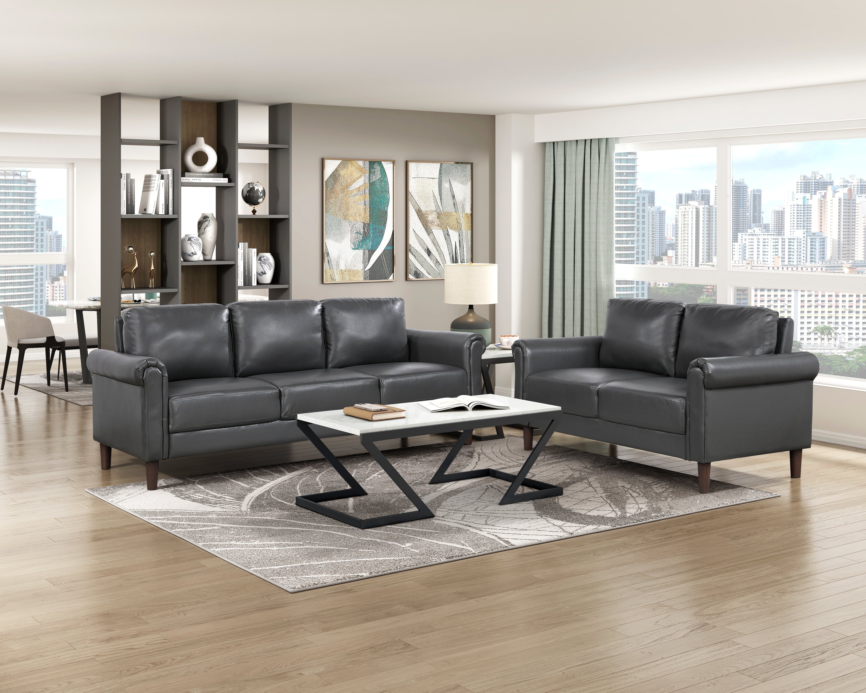 Hector Dark Gray Living Room Set – Luna Furniture