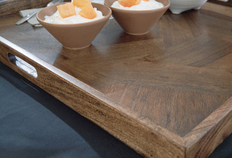 Heddford Brown Tray from Ashley - Luna Furniture