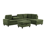Heights Green Performans Fabric Reversible Sectional with Storage Ottoman from Happy Homes - Luna Furniture