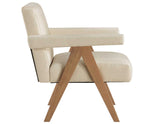 Helen Cream Fabric with Light Chestnut Wood Finish Accent Chair from Steve Silver - Luna Furniture