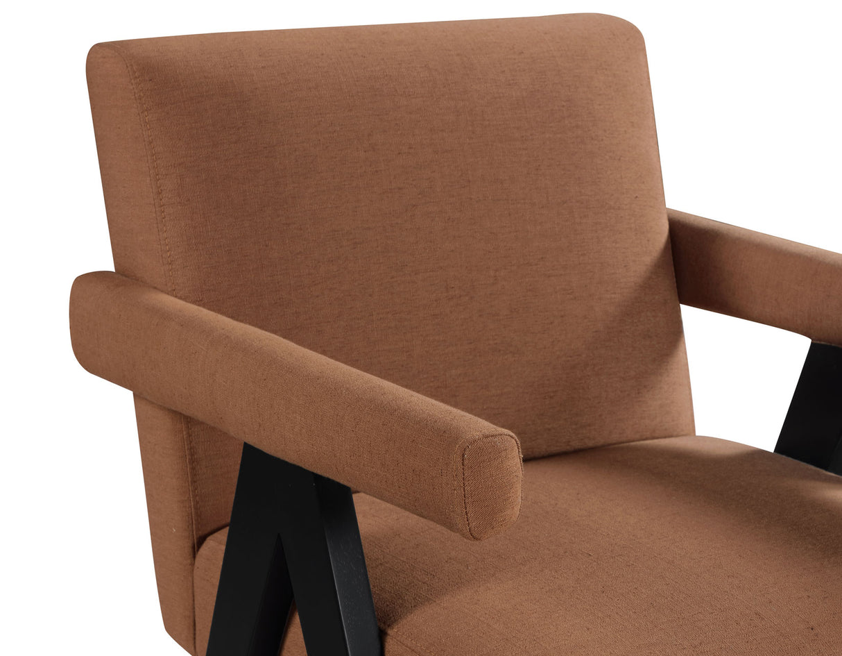 Helen Rust Fabric with Black Wood Finish Accent Chair from Steve Silver - Luna Furniture