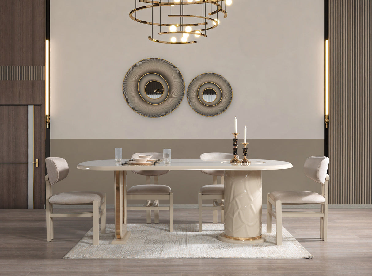 Helena Ivory 7-Piece Dining Set from Nova Furniture - Luna Furniture