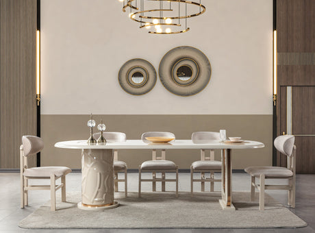 Helena Ivory 9-Piece Dining Set from Nova Furniture - Luna Furniture