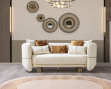 Helena Ivory Velvet 82" Loveseat from Nova Furniture - Luna Furniture
